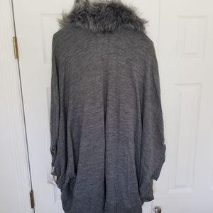 La Fiorentino Faux Fur Light Grey Cocoon sweater One Size